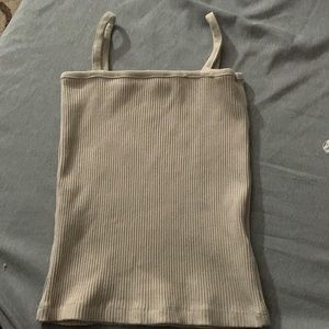 tan cropped tank top